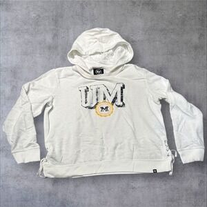 '47 Brand Michigan Wolverines UM‎ Womens Lace Up Hoodie Sweatshirt XL